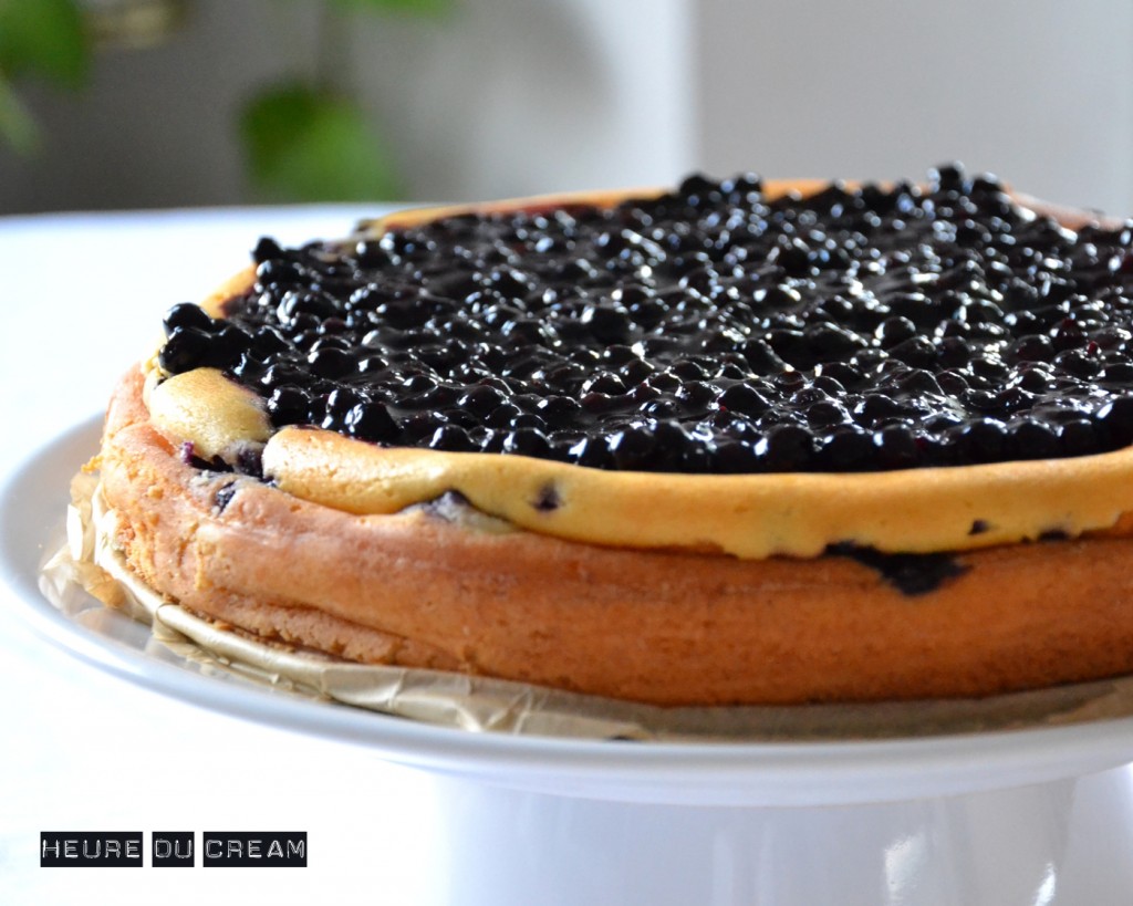 gâteau au fromage blanc et myrtilles