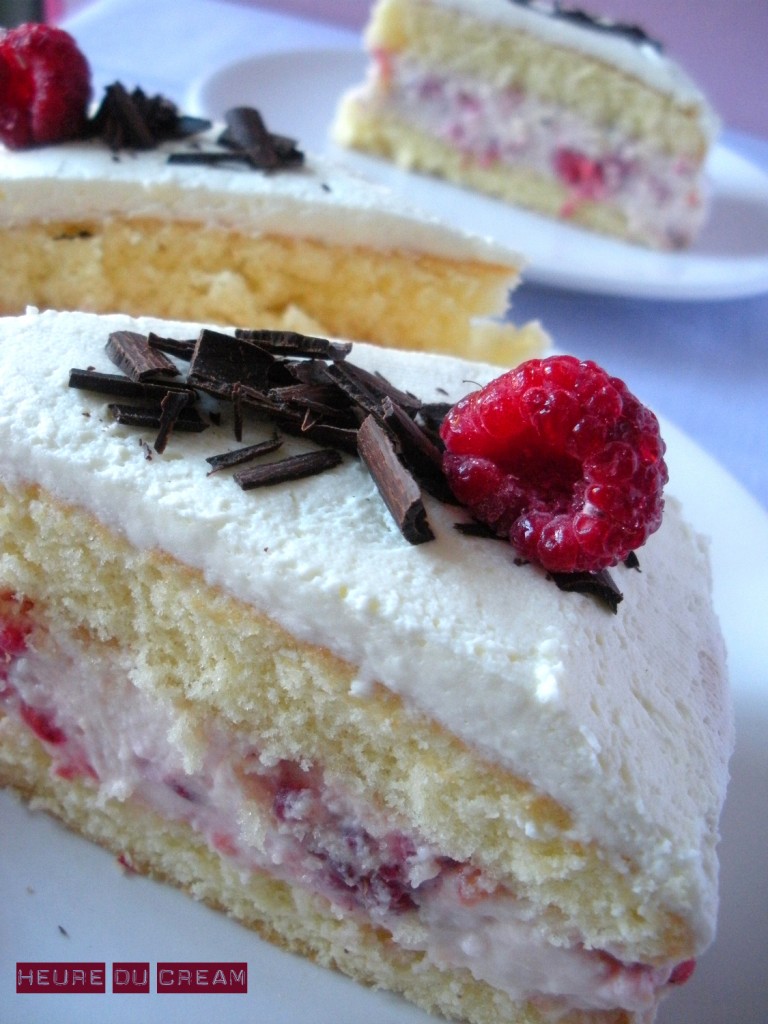 gâteau aux framboises