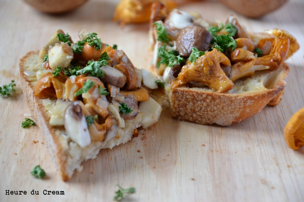 tartines aux champignons