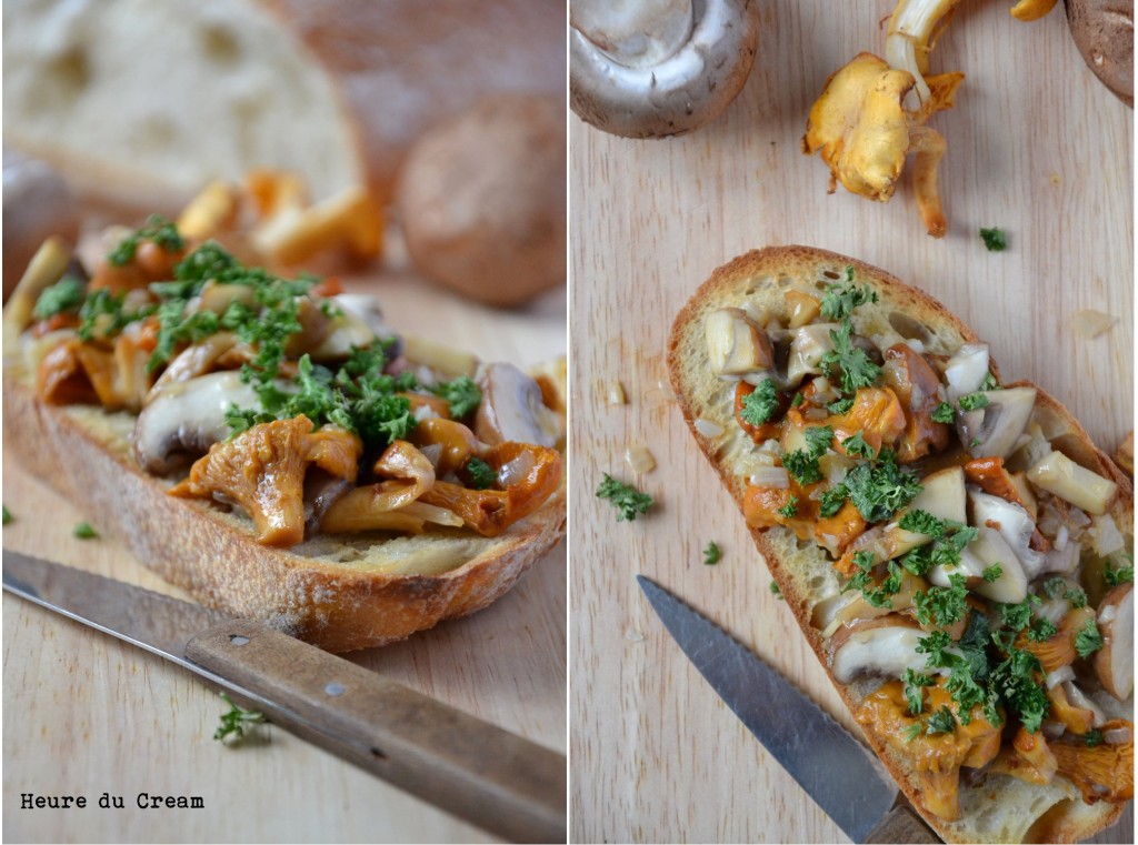 tartines aux champignons