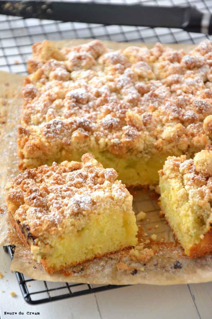 crumb cake à la rhubarbe