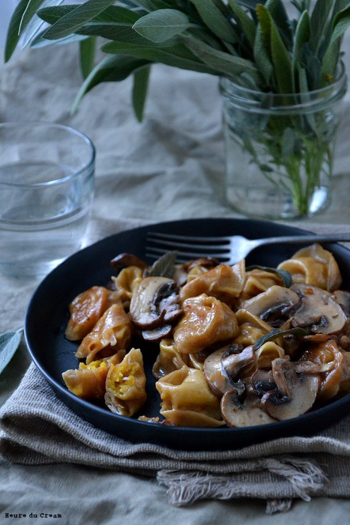 Tortellini à la courge et aux champignons