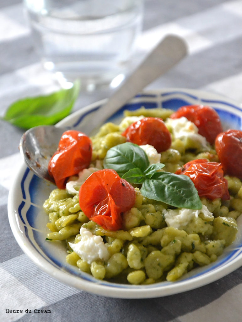 spaetzle basilic tomates rôties