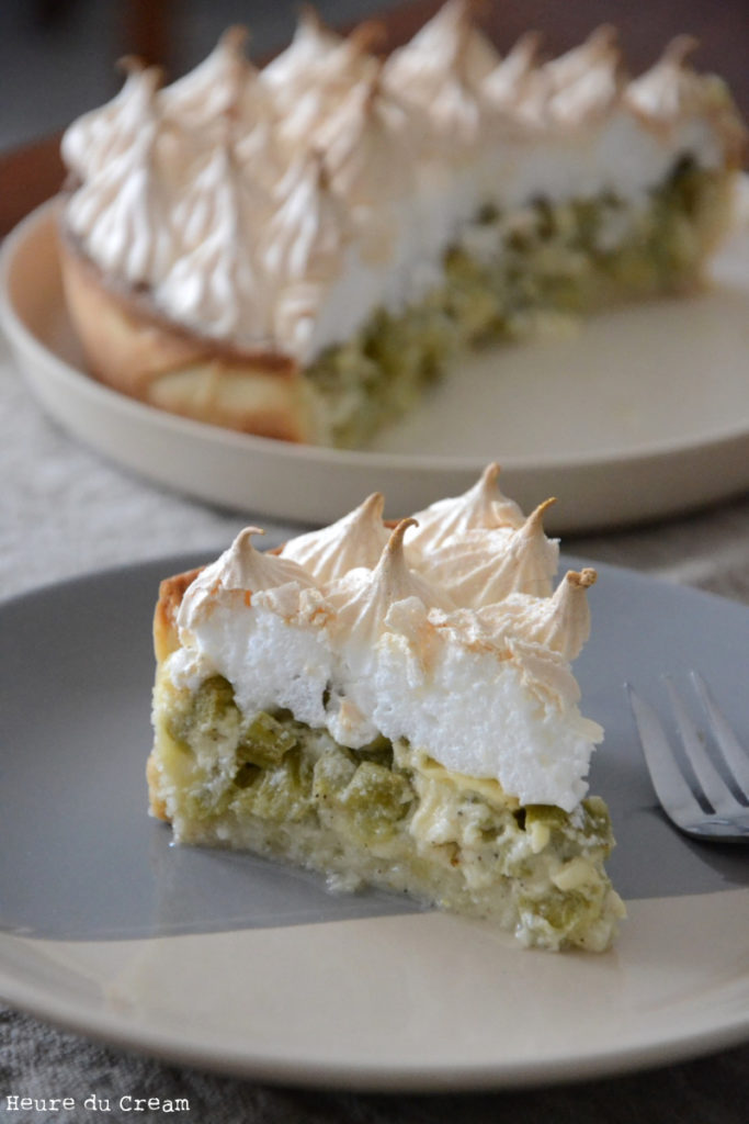 tarte à la rhubarbe meringuée