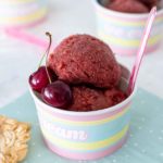 Sorbet cerises, florentins aux amandes